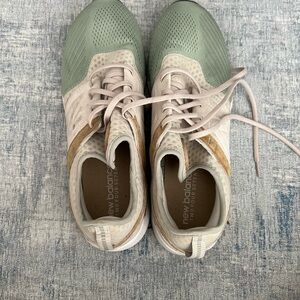 New Balance Sage and Cream Athletic Shoes